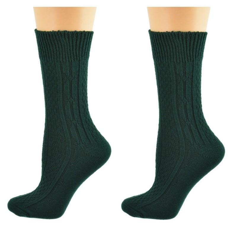 Classic Cable Knit Acrylic Crew Socks 2 pair pack-The Friend Kloset
