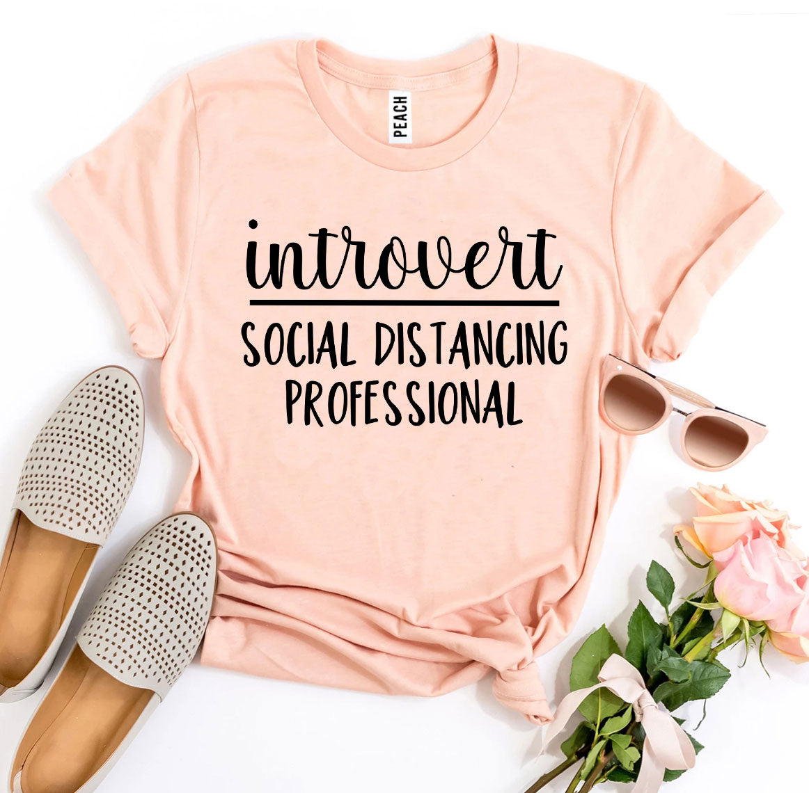 Introvert Social Distancing Professional T-shirt-The Friend Kloset