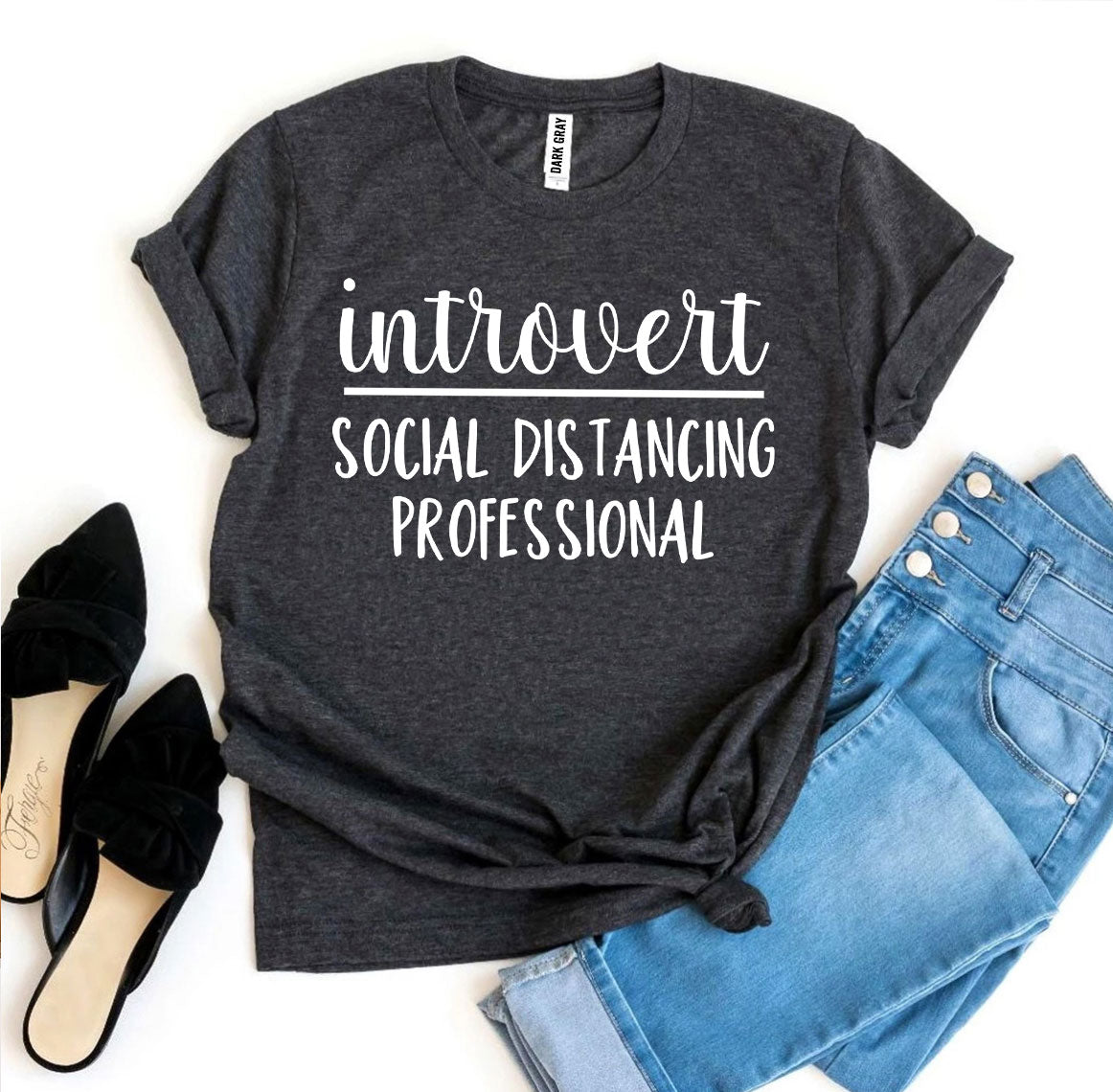 Introvert Social Distancing Professional T-shirt-The Friend Kloset