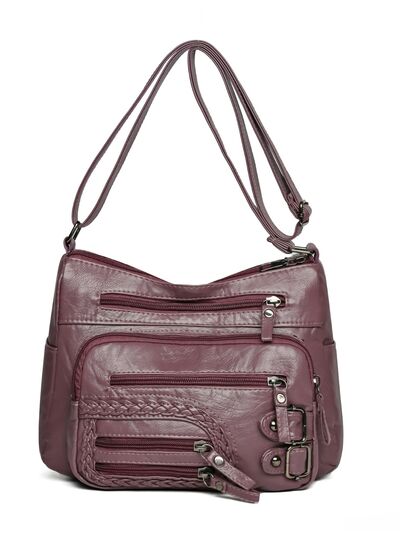 Multi Pockets PU Leather Shoulder Bag