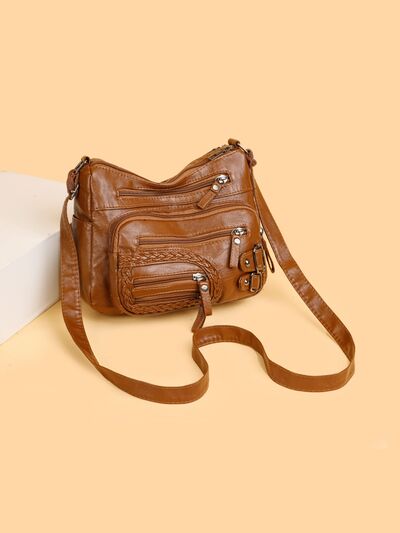 Multi Pockets PU Leather Shoulder Bag