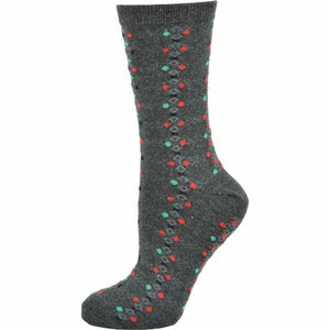 Women's Cotton Geometric Pattern Crew Sock, Made in Turkey