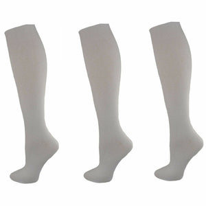 Classic Flat Knit Combed Cotton Knee High Socks 3 pair pack