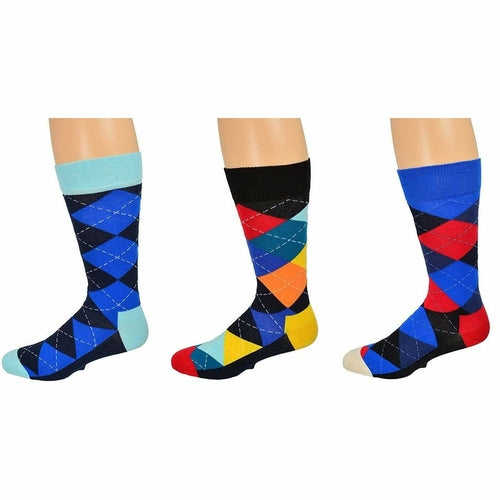 Sierra Socks Men's Casual Cotton Blend Mid Calf Dress Crew Socks