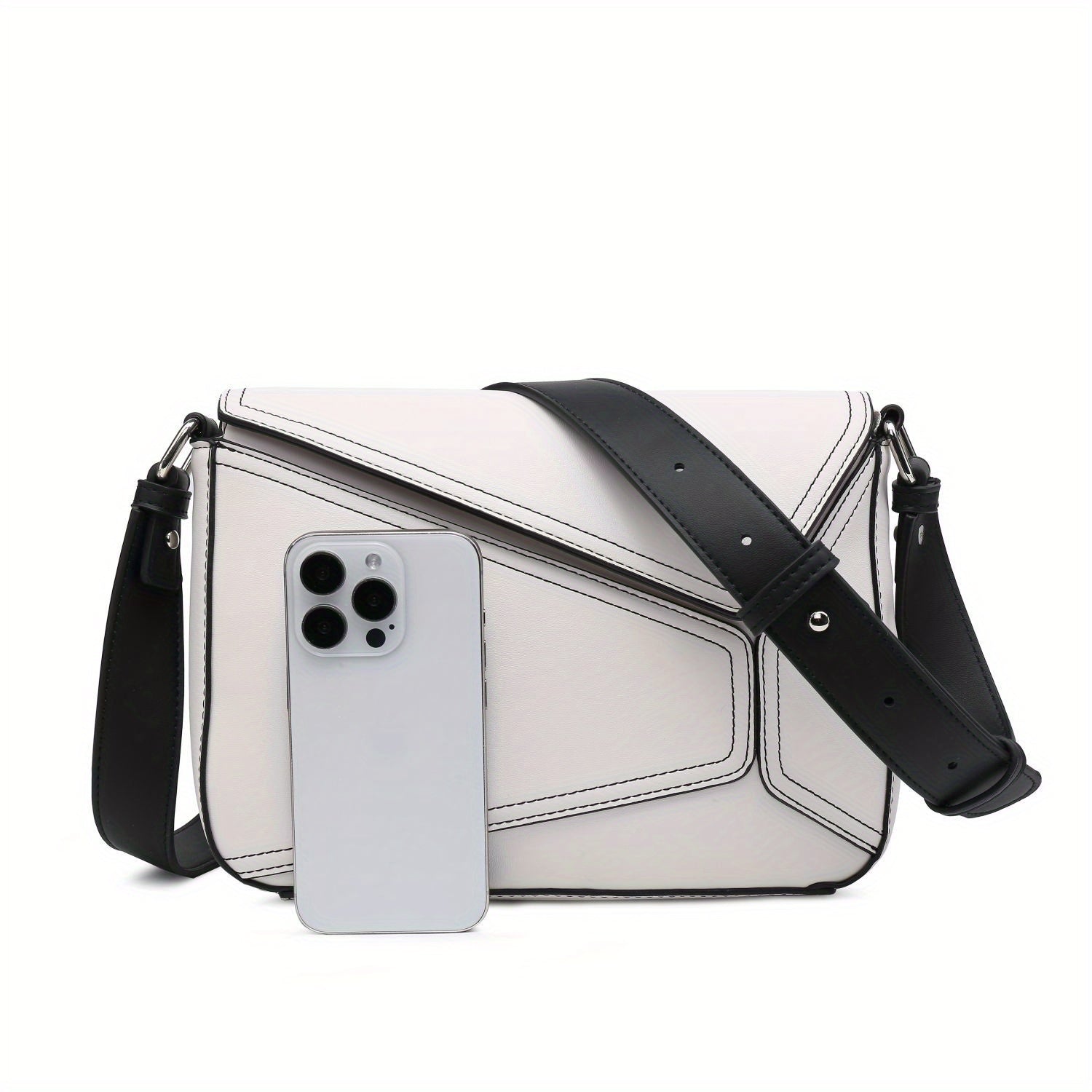 Small Women's Crossbody Bag with Square Purse and Geometrical