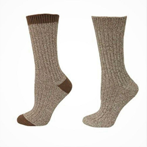 Women's Outdoor Boot Hiking Marled Twisted Cotton 2 Pair Pack Socks