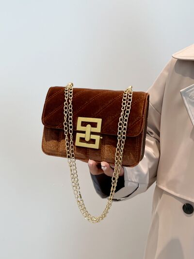 Solid Color Chain Shoulder Bag