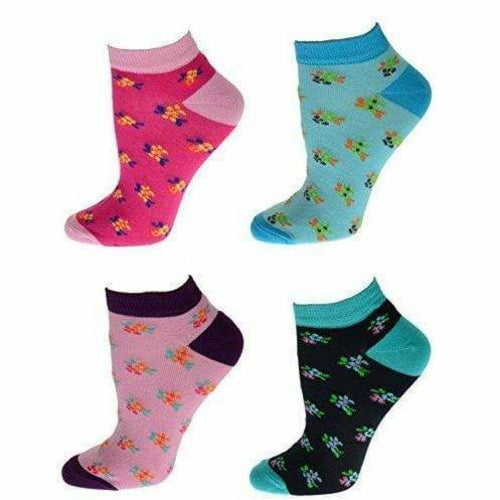 Floral Pattern Ankle Low Cut Cotton Socks