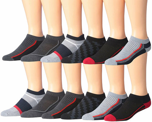 James Fiallo Men's 12-Pairs Performance Low Cut Athletic Sport Socks