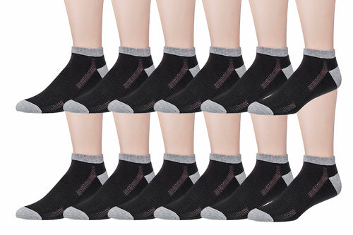 James Fiallo Men's 12-Pairs Performance Low Cut Athletic Sport Socks