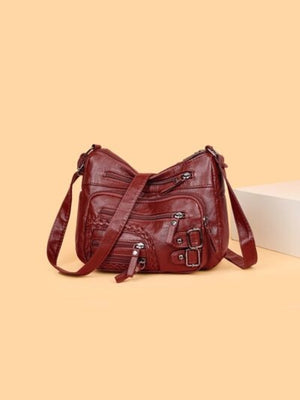 Multi Pockets PU Leather Shoulder Bag