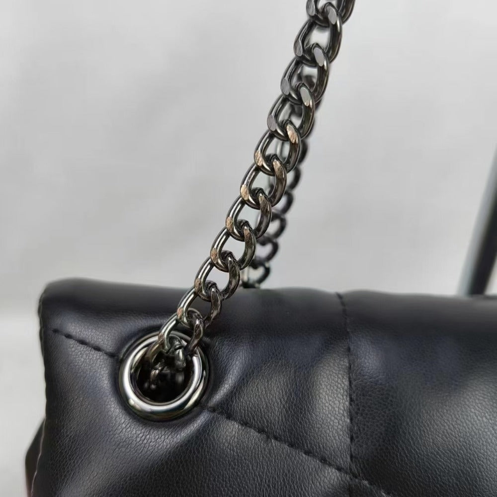 Puffer Shoulder Bag Chain Strap Puffy Crossbody Purse for Women Quilt