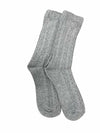 Classic Cable Knit Combed Cotton Crew Socks 2 Pair Pack