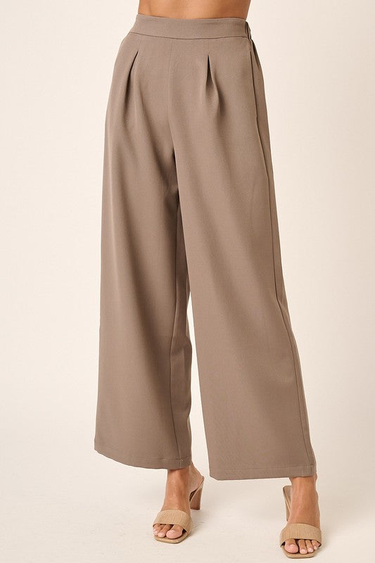 Mittoshop Inverted Pleat Detail Wide Leg Pants