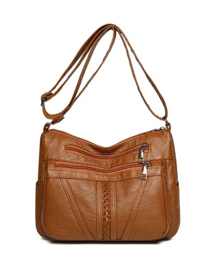 PU Leather Adjustable Strap Shoulder Bag