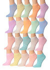 Tipi Toe Women's 20 Pairs Colorful Patterned Low Cut/No Show Socks