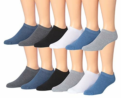 James Fiallo Men's 12-Pairs Performance Low Cut Athletic Sport Socks