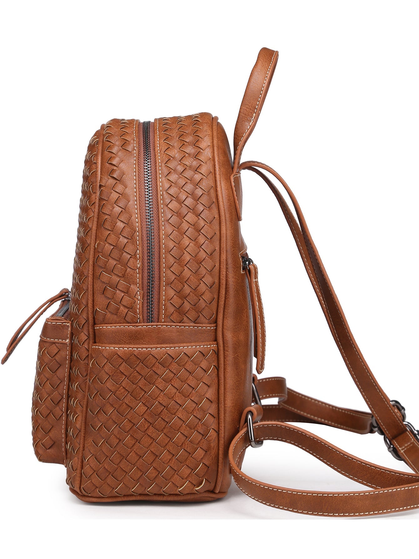 Woven backpack purse for women camel MT1086-13 BR