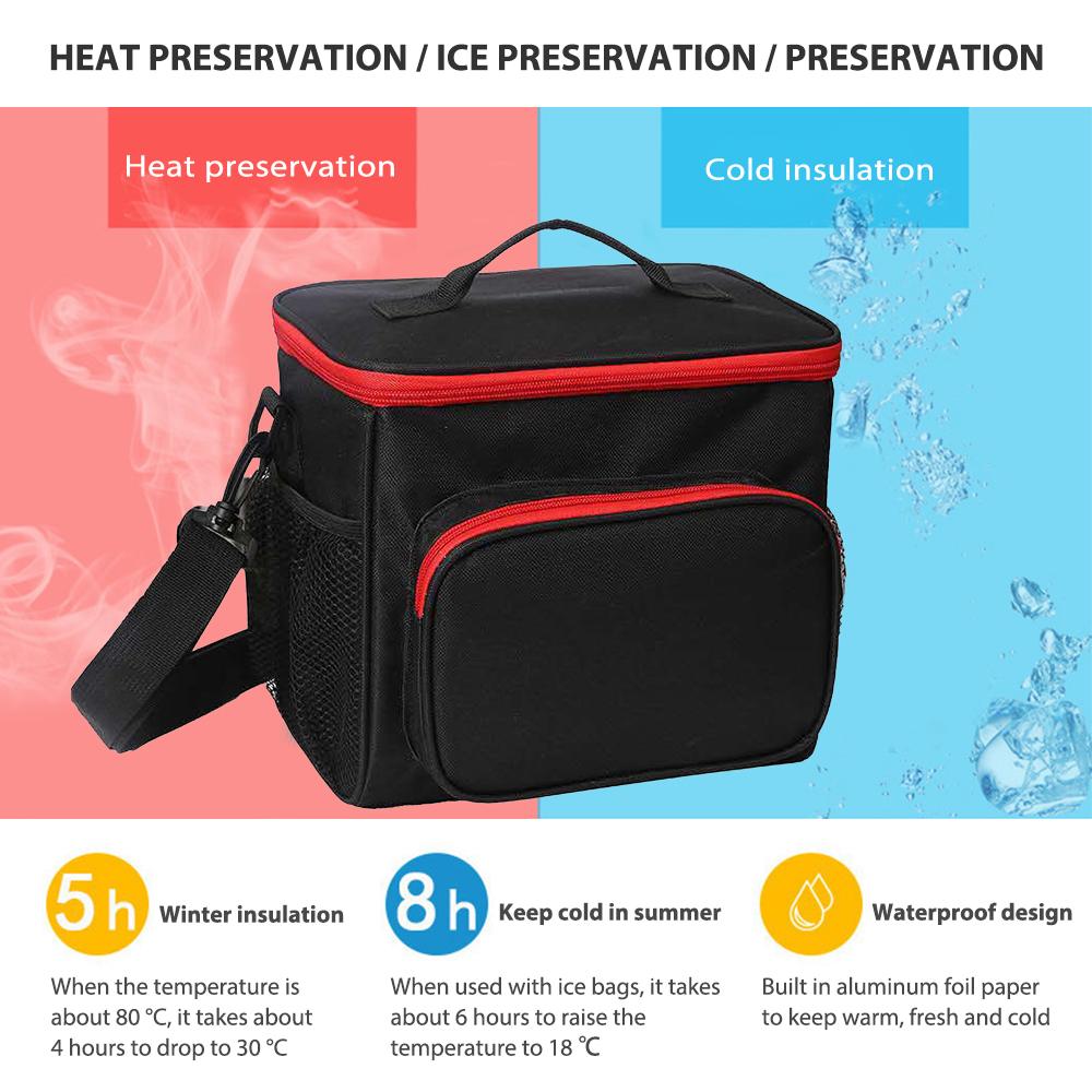 Ladies/Men 10L Thermal Insulated Lunch Box Soft Refrigerated Tote Bag