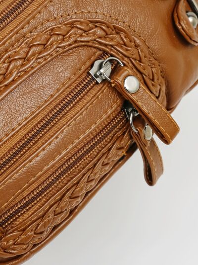 Multi Pockets PU Leather Shoulder Bag