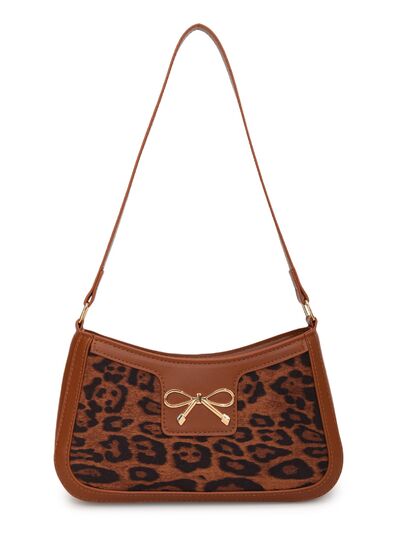 Bow Leopard PU Leather Handbag