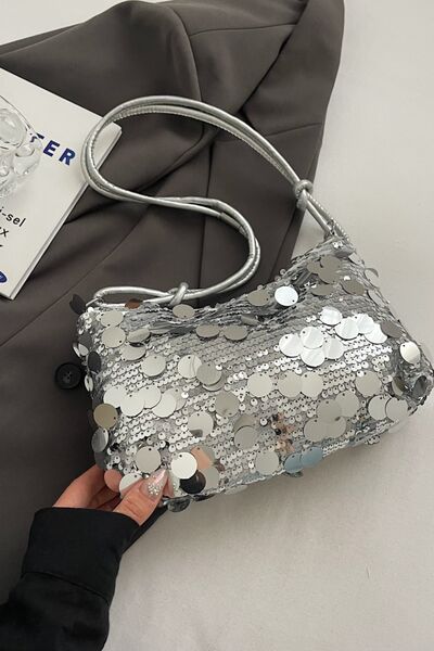 Sequin Knotted Straps Shoulder Bag