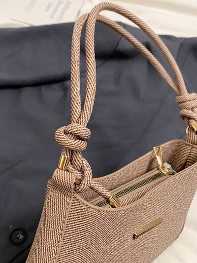 PU Leather Knotted Strap Handbag