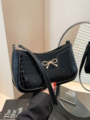 Bow PU Leather Shoulder Bag