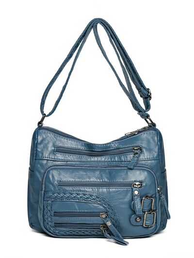 Multi Pockets PU Leather Shoulder Bag