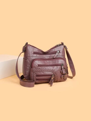 Multi Pockets PU Leather Shoulder Bag