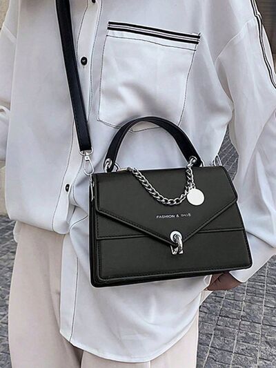 Chain PU Leather Detachable Shoulder Strap Handbag