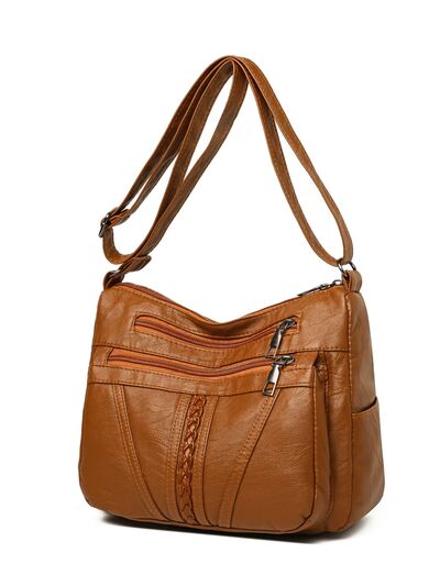 PU Leather Adjustable Strap Shoulder Bag