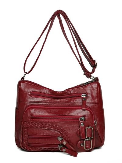 Multi Pockets PU Leather Shoulder Bag