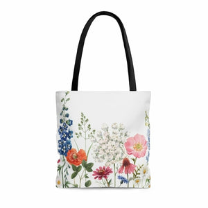 Double Sided Spring Floral Print Tote Bag