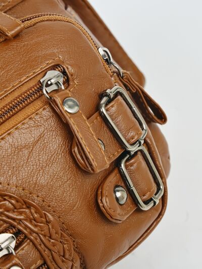 Multi Pockets PU Leather Shoulder Bag