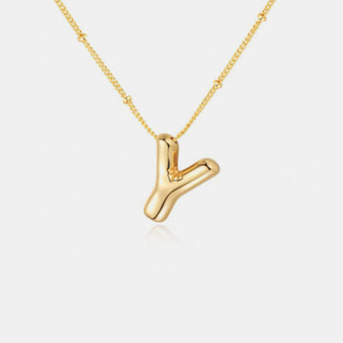 Gold-Plated Bubble Initial Necklace