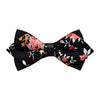 Men's Black Pink Floral 100% Cotton Pre-Tied Bow Tie