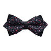 Men's Black Grey Floral 100% Cotton Pre-Tied Bow Tie