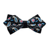 Men's Black Blue Pink Paisley 100% Cotton Pre-Tied Bow Tie