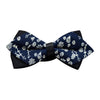 Men's Medium Blue White 100% Cotton Pre-Tied Bow Tie