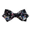 Men's Black Colorful Floral 100% Cotton Pre-Tied Bow Tie