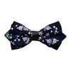 Men's Blue White Floral 100% Soft Cotton Pre-Tied Bow Tie