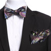 Men's Silk Rainbow Swirls Self Bow Tie