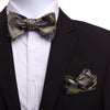 Men's Purple Black & Gold Silk Bow Tie