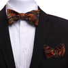 Men's Orange & Brown Silk Self Bow Tie