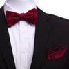 Men's Cherry Red Paisley Silk Self Bow Tie