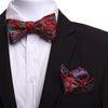 Men's Multi Red And Green Silk Self Bow Tie