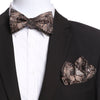 Men's Multi Brown Swirls Soft Silk Self Bow Tie