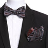 Men's Black Navy Blue White Self Bow Tie