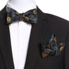 Men's Green And Black Silk Self Bow Tie